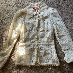 Gunne sax Pink label lace blouse